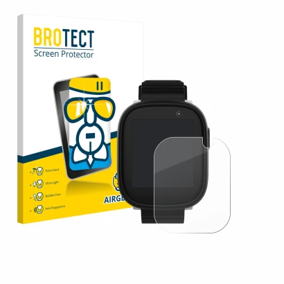 Front side of a product packaging with the brand logo BROTECT. Next to it is the device Xplora X6 Play 2022 (1st generation) s