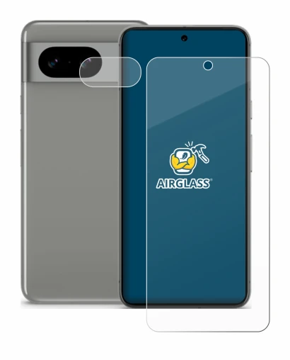 Image of the device Google Pixel 8 (Front+Camera) with a wide variety of screen protectors.