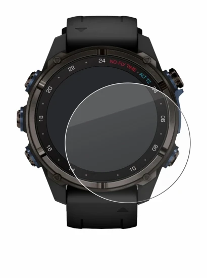 Image of the device Garmin Descent Mk3i (43 mm) with a wide variety of screen protectors.