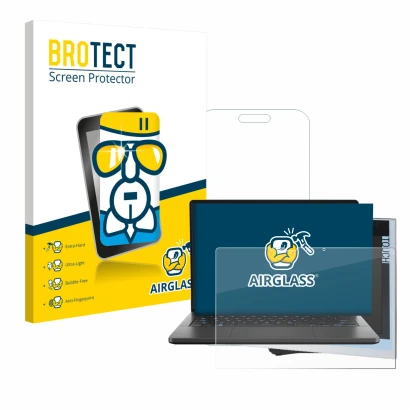 Front side of a product packaging with the brand logo BROTECT. Next to it is the device ASUS ROG Zephyrus G14 2024 GA403 shown