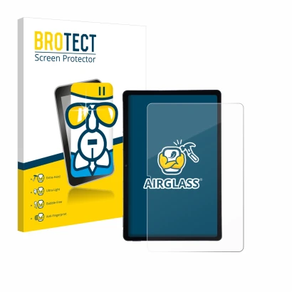 Front side of a product packaging with the brand logo BROTECT. Next to it is the device AGM Pad P2 shown with the correspondin