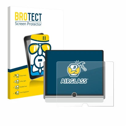 Front side of a product packaging with the brand logo BROTECT. Next to it is the device Lexus LBX 2024 shown with the correspo