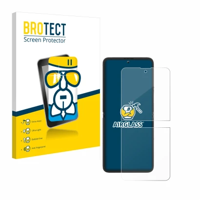 Front side of a product packaging with the brand logo BROTECT. Next to it is the device Blackview Hero 10 (Front display) show