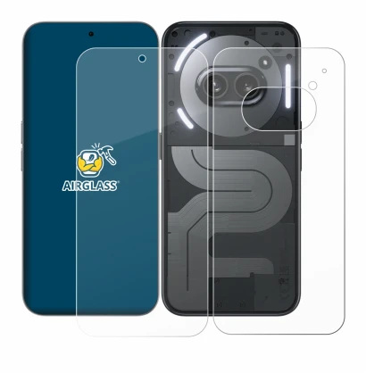 Image of the device Nothing Phone (2a) Plus (Front+Back) with a wide variety of screen protectors.