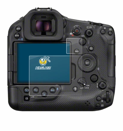 Image of the device Canon EOS R1 with a wide variety of screen protectors.