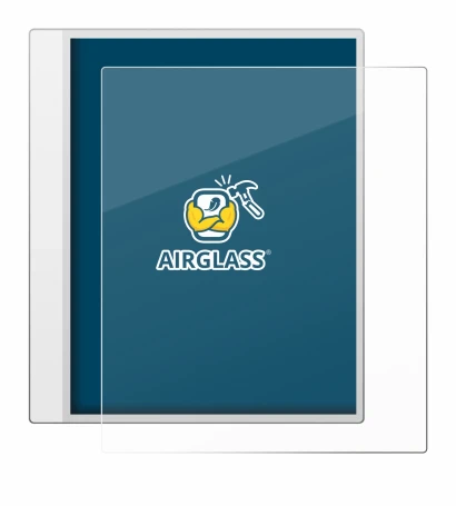 Image of the device Boox Note Max with a wide variety of screen protectors.