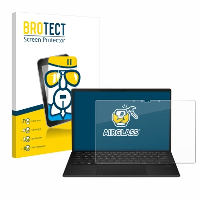 Front side of a product packaging with the brand logo BROTECT. Next to it is the device ASUS ROG Flow Z13 2025 shown with the 