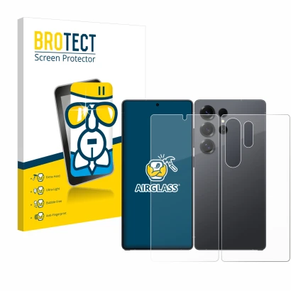 Front side of a product packaging with the brand logo BROTECT. Next to it is the device Samsung Galaxy S25 Ultra Enterprise Ed