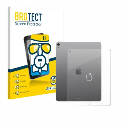Front side of a product packaging with the brand logo BROTECT. Next to it is the device Apple iPad Air 13" M3 WiFi 2025 (Back)