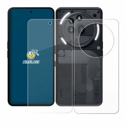 Image of the device Nothing Phone (3a) Pro (Front+Back) with a wide variety of screen protectors.