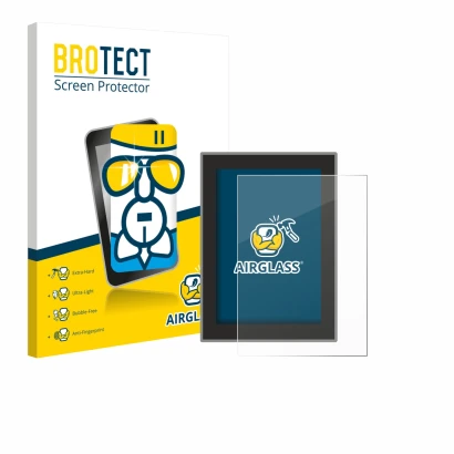 Front side of a product packaging with the brand logo BROTECT. Next to it is the device Volvo S90 (2018–2024) shown with the c