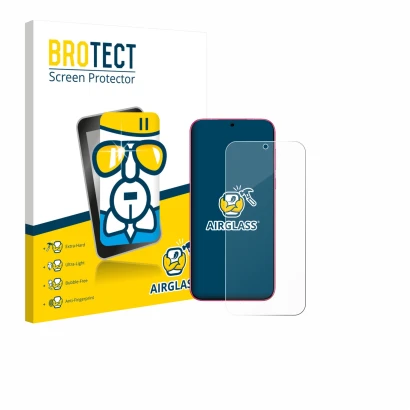 Front side of a product packaging with the brand logo BROTECT. Next to it is the device Huawei Pura 80 shown with the correspo