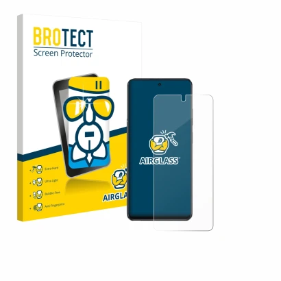 Front side of a product packaging with the brand logo BROTECT. Next to it is the device Oppo A40 shown with the corresponding