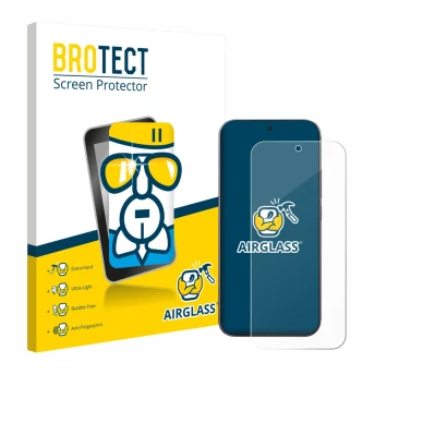 Front side of a product packaging with the brand logo BROTECT. Next to it is the device Xiaomi 17 Pro Max shown with the corre