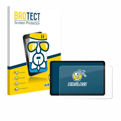 Front side of a product packaging with the brand logo BROTECT. Next to it is the device Doogee U12 shown with the correspondin