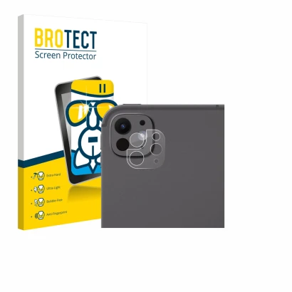 Front side of a product packaging with the brand logo BROTECT. Next to it is the device Apple iPad Pro 13" 2025 (ONLY Camera L