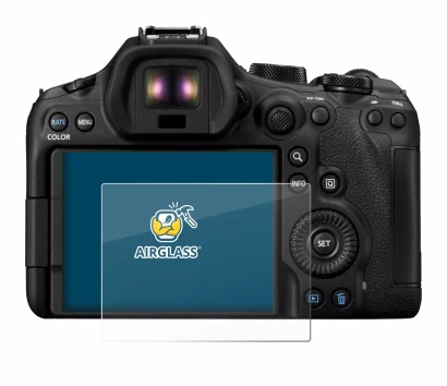 Image of the device Canon EOS R6 Mark III with a wide variety of screen protectors.