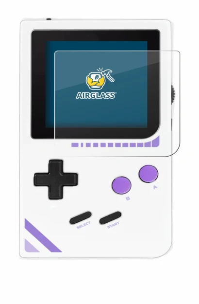 Image of the device Modretro Chromatic with a wide variety of screen protectors.