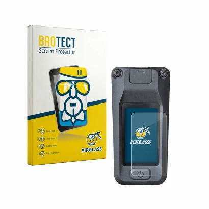 Front side of a product packaging with the brand logo BROTECT. Next to it is the device Amflow DJI Avinox shown with the corre