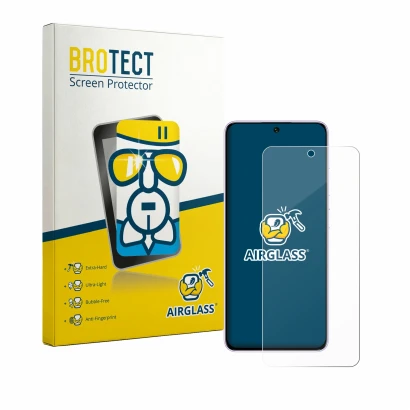 Front side of a product packaging with the brand logo BROTECT. Next to it is the device Oukitel C26 shown with the correspondi