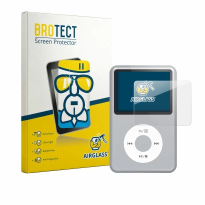 Front side of a product packaging with the brand logo BROTECT. Next to it is the device innioasis Y1 shown with the correspond