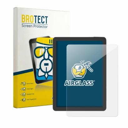 Front side of a product packaging with the brand logo BROTECT. Next to it is the device Bigme B6 Pro shown with the correspond