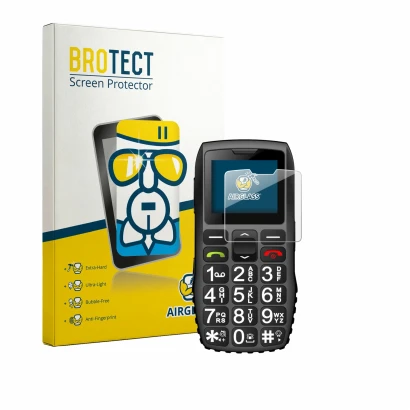 Front side of a product packaging with the brand logo BROTECT. Next to it is the device artfone 4G shown with the correspondin
