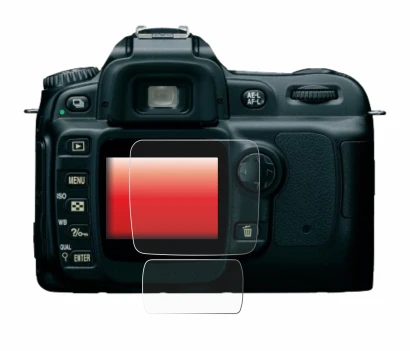 Image of the device Nikon D50 with a wide variety of screen protectors.