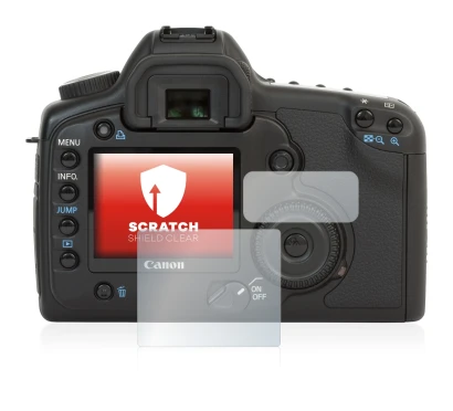 Image of the device Canon EOS 5D with a wide variety of screen protectors.