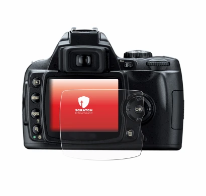 Image of the device Nikon D40 with a wide variety of screen protectors.