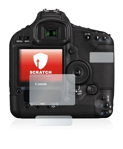 Image of the device Canon EOS 1D Mark III with a wide variety of screen protectors.