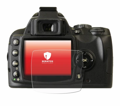 Image of the device Nikon D40x with a wide variety of screen protectors.