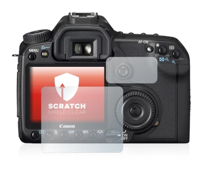 Image of the device Canon EOS 40D with a wide variety of screen protectors.