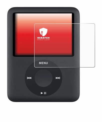 Image of the device Apple iPod nano (3th Gen.) with a wide variety of screen protectors.