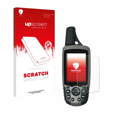 Front side of a product packaging with the brand logo upscreen. Next to it is the device Garmin GPSMAP 60CSx shown with the co