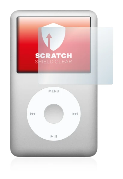 Image of the device Apple iPod classic 120 GB (7th Gen.) with a wide variety of screen protectors.