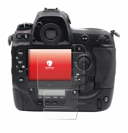 Image of the device Nikon D3x with a wide variety of screen protectors.