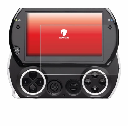 Image of the device Sony PSP Go with a wide variety of screen protectors.