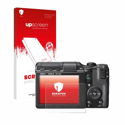 Front side of a product packaging with the brand logo upscreen. Next to it is the device Ricoh GXR shown with the correspondin