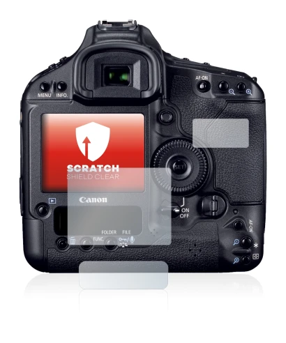 Image of the device Canon EOS 1D Mark IV with a wide variety of screen protectors.