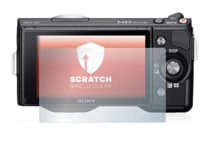 Image of the device Sony Alpha NEX-5N with a wide variety of screen protectors.