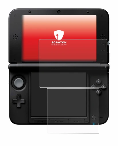 Image of the device Nintendo 3DS XL SPM7800 with a wide variety of screen protectors.