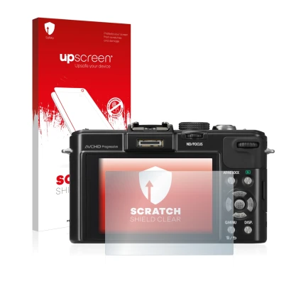 Front side of a product packaging with the brand logo upscreen. Next to it is the device Panasonic Lumix DMC-LX7 shown with th