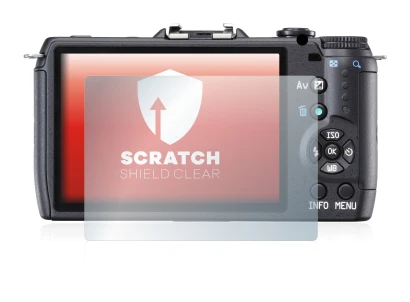 Image of the device Pentax Q10 with a wide variety of screen protectors.