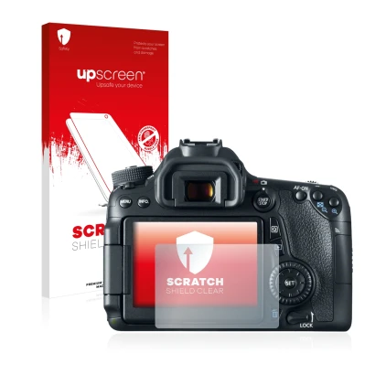 Front side of a product packaging with the brand logo upscreen. Next to it is the device Canon EOS 70D shown with the correspo