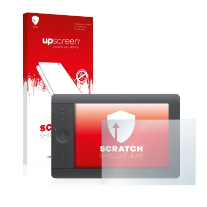 Front side of a product packaging with the brand logo upscreen. Next to it is the device Wacom Intuos Pro S shown with the cor
