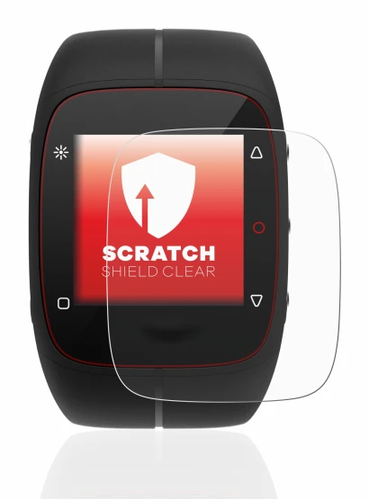 Image of the device Polar M400 with a wide variety of screen protectors.