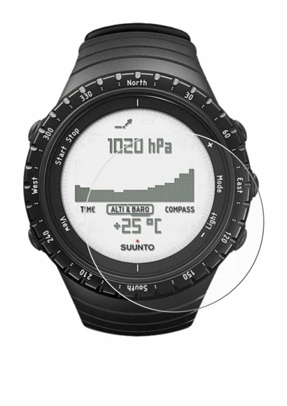 Image of the device Suunto Core Regular Black with a wide variety of screen protectors.