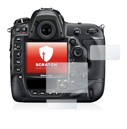 Image of the device Nikon D4S with a wide variety of screen protectors.