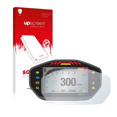 Front side of a product packaging with the brand logo upscreen. Next to it is the device Ducati Monster 1200 Colour-TFT-Displa